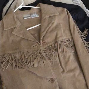 Soft leather ya blazer with fring